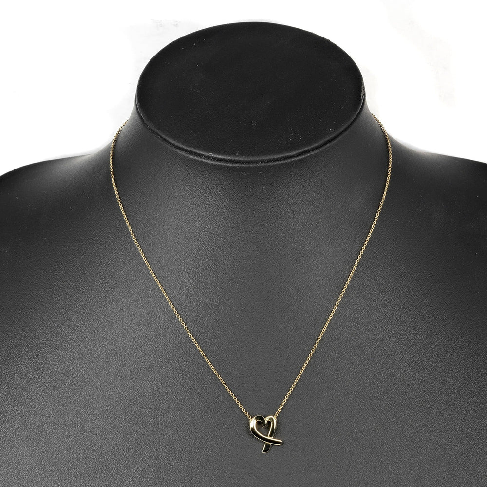 TIFFANY&Co. Necklace K18 yellow gold gold Loving heart Women Used Authentic