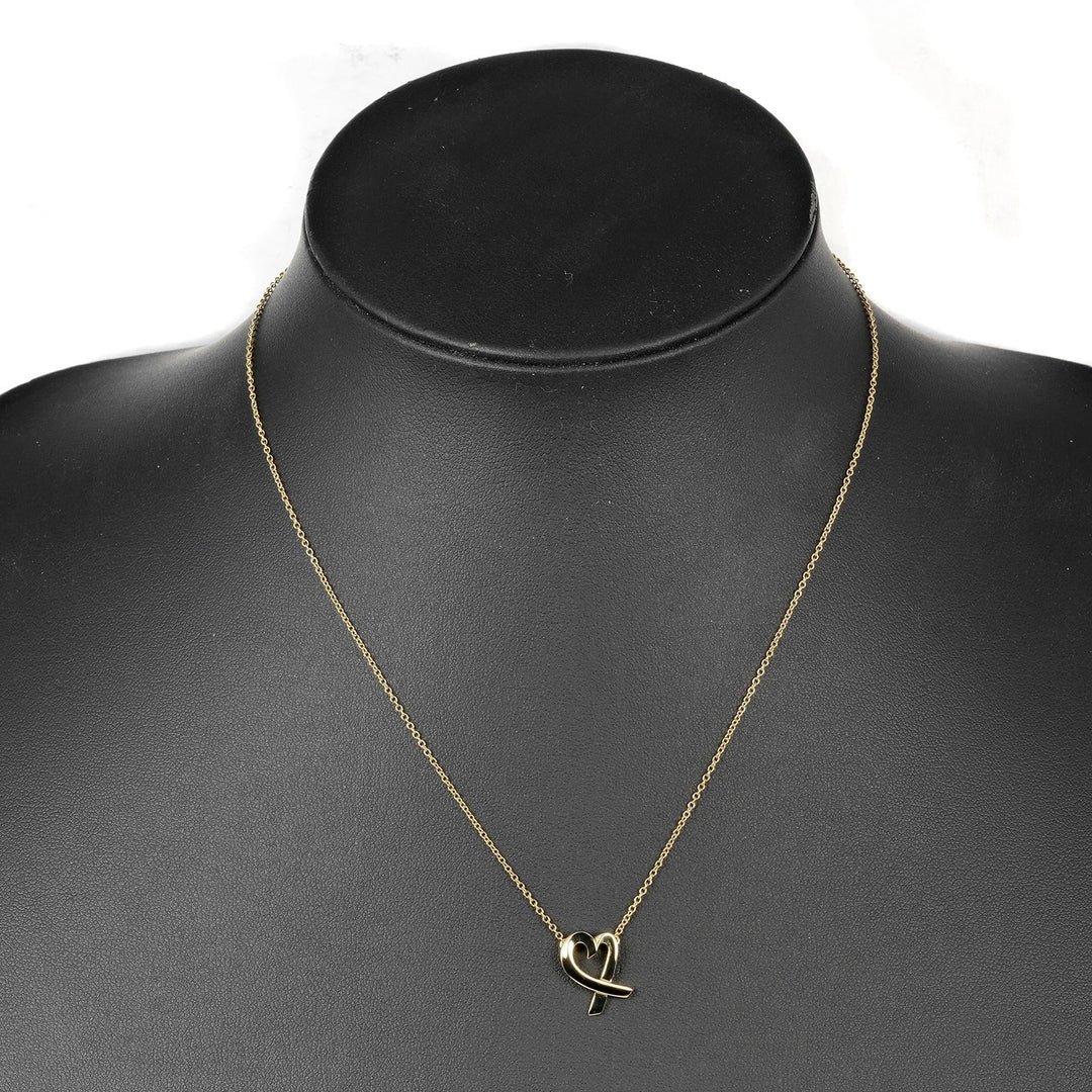 TIFFANY&Co. Necklace K18 yellow gold gold Loving heart Women Used Authentic