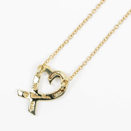 TIFFANY&Co. Necklace K18 yellow gold gold Loving heart Women Used Authentic