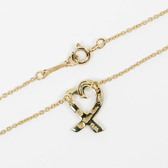 TIFFANY&Co. Necklace K18 yellow gold gold Loving heart Women Used Authentic