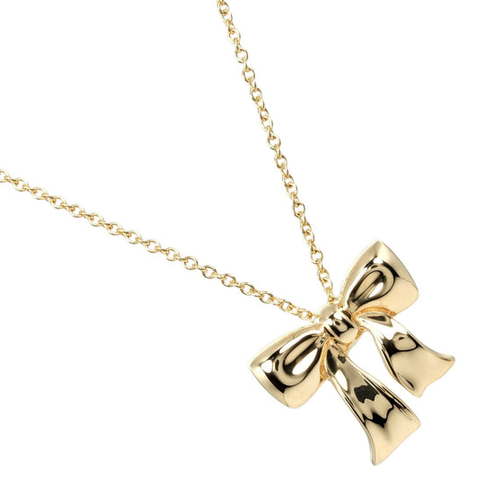 TIFFANY&Co. Necklace K18 yellow gold gold ribbon Women Used Authentic