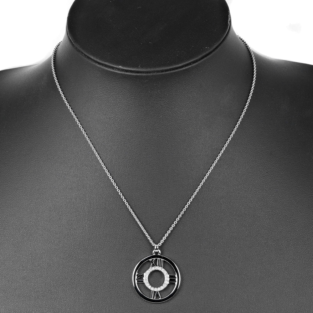 TIFFANY&Co. Necklace K18 White Gold, Diamond Silver Open atlas Women Used Authentic