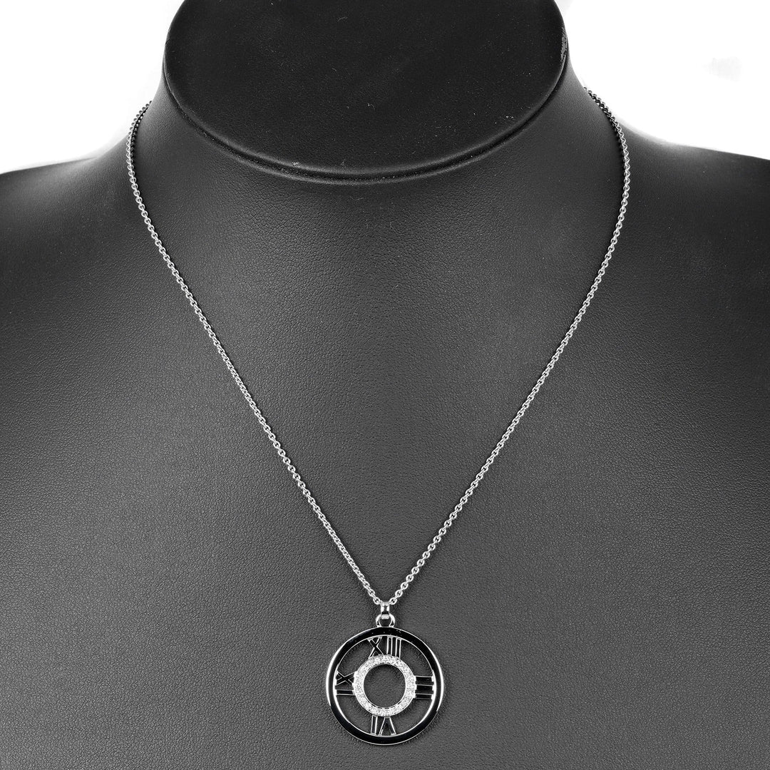 TIFFANY&Co. Necklace K18 White Gold, Diamond Silver Open atlas Women Used Authentic