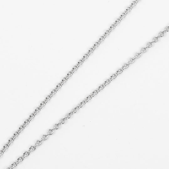 TIFFANY&Co. Necklace K18 White Gold, Diamond Silver Open atlas Women Used Authentic