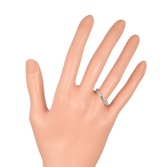 TIFFANY&Co. Ring Pt950Platinum Silver 0.1" band Gathered Milgrain Women Used Authentic