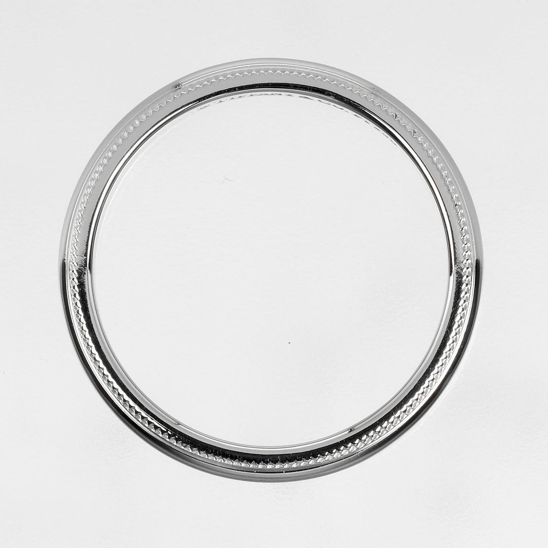 TIFFANY&Co. Ring Pt950Platinum Silver 0.1" band Gathered Milgrain Women Used Authentic