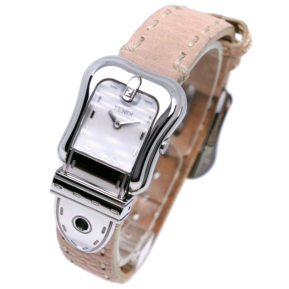 FENDI Watches Quartz 3800L Stainless Steel , Leather pink Beefendi Pink shell dial Women Used Authentic