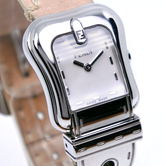 FENDI Watches Quartz 3800L Stainless Steel , Leather pink Beefendi Pink shell dial Women Used Authentic