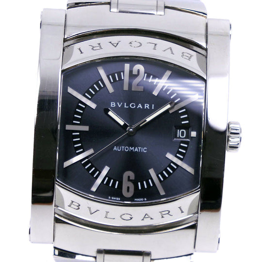 BVLGARI Watches Mechanical Automatic AA48S Stainless Steel Silver Assioma Navy dial mens Used Authentic