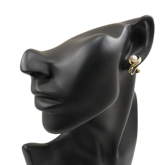 MIKIMOTO Earring K14 Yellow Gold, Pearl gold Pearl Women Used Authentic
