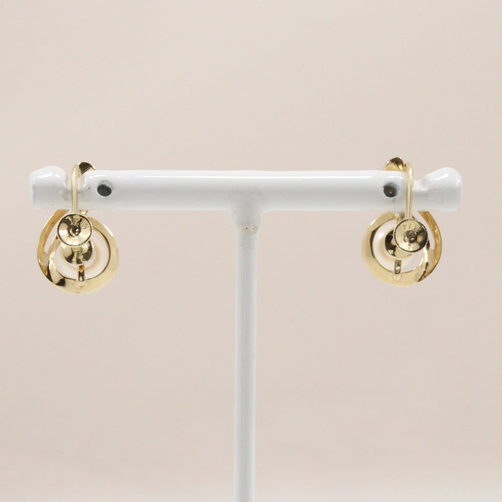 MIKIMOTO Earring K14 Yellow Gold, Pearl gold Pearl Women Used Authentic