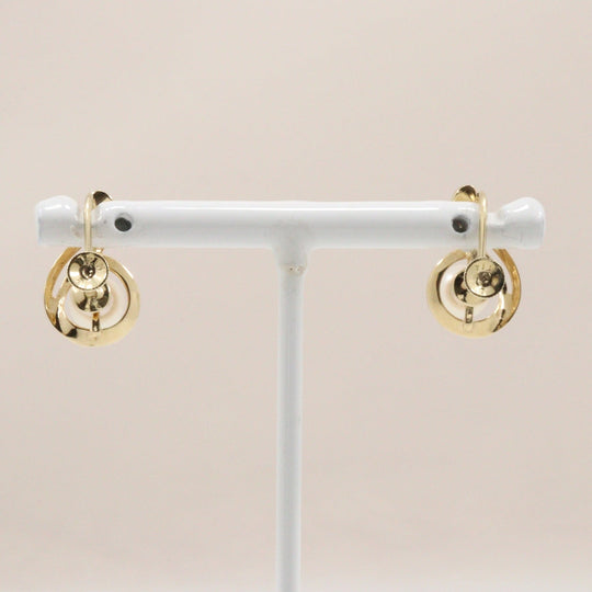 MIKIMOTO Earring K14 Yellow Gold, Pearl gold Pearl Women Used Authentic