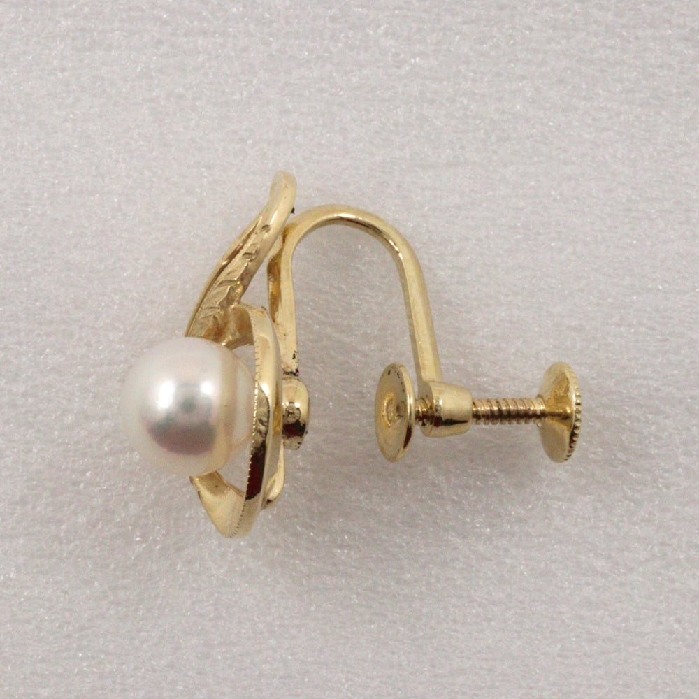 MIKIMOTO Earring K14 Yellow Gold, Pearl gold Pearl Women Used Authentic