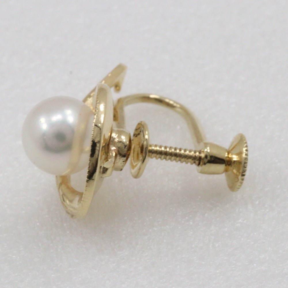 MIKIMOTO Earring K14 Yellow Gold, Pearl gold Pearl Women Used Authentic