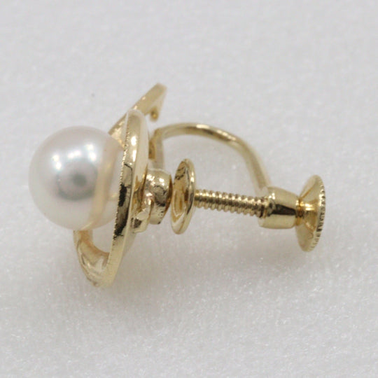 MIKIMOTO Earring K14 Yellow Gold, Pearl gold Pearl Women Used Authentic