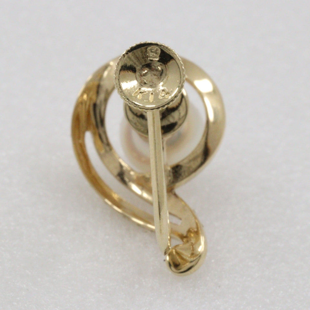 MIKIMOTO Earring K14 Yellow Gold, Pearl gold Pearl Women Used Authentic