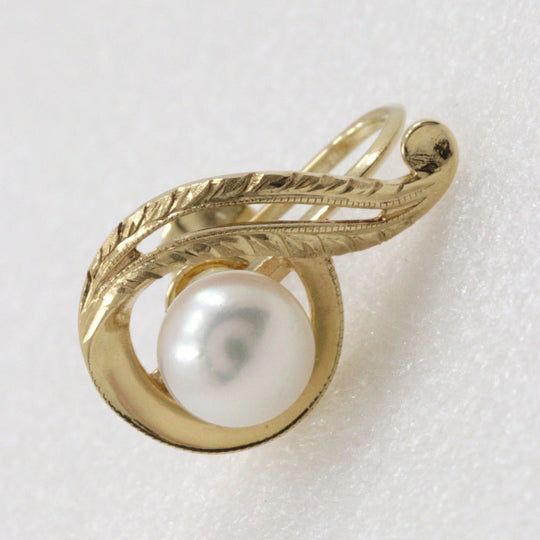 MIKIMOTO Earring K14 Yellow Gold, Pearl gold Pearl Women Used Authentic