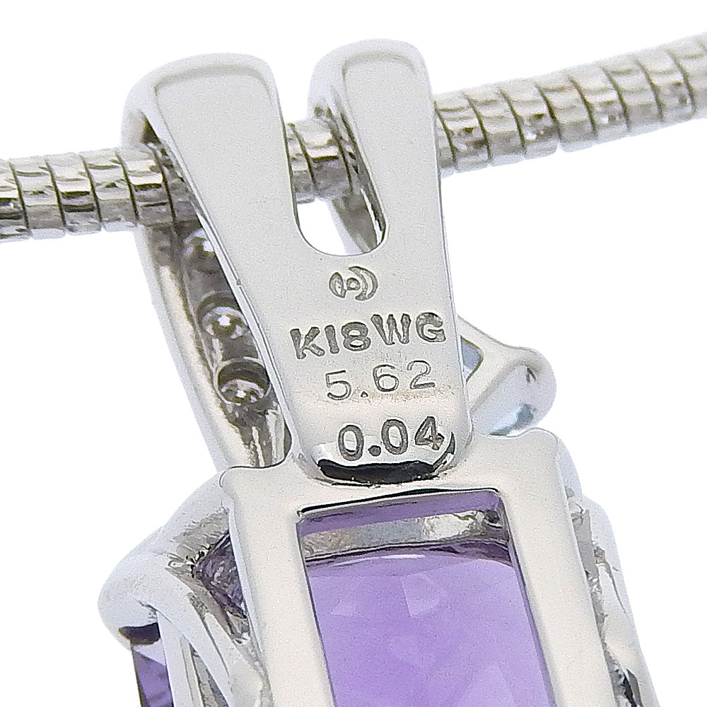 TASAKI Necklace K18 White Gold, Amethyst, Aquamarine/Diamond Silver Women Used Authentic