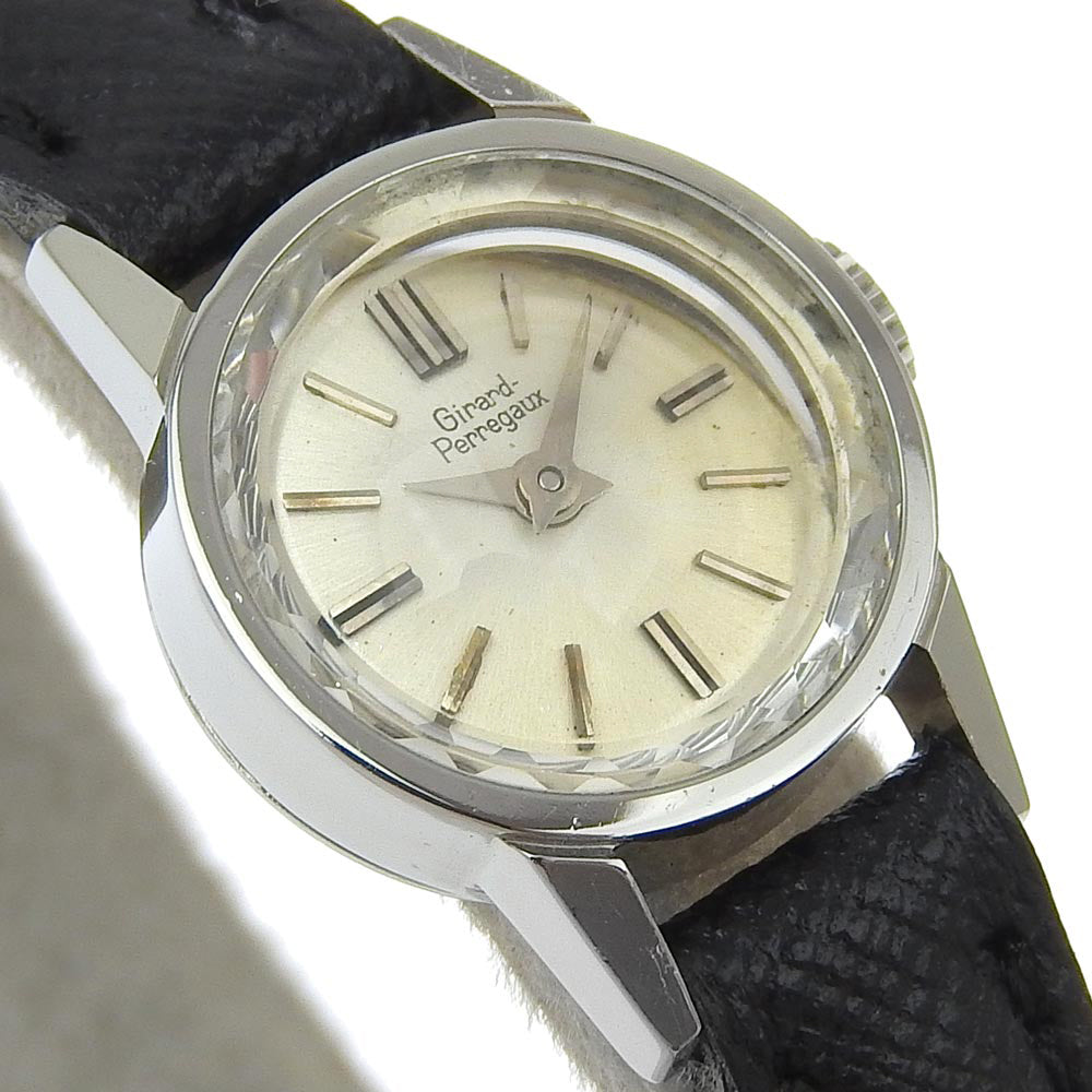 GIRARD-PERREGAUX Watches Hand Winding 8697A Stainless Steel , Leather Silver Silver dial Women Used Authentic
