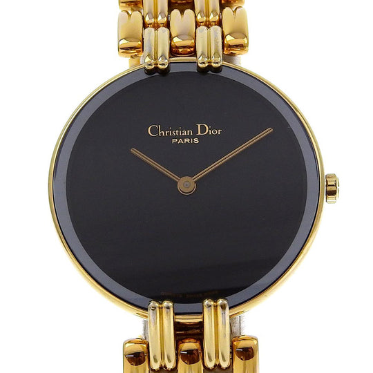 Christian Dior Watches Quartz 46154-3 Plated Gold black Bakira black dial Women Used Authentic
