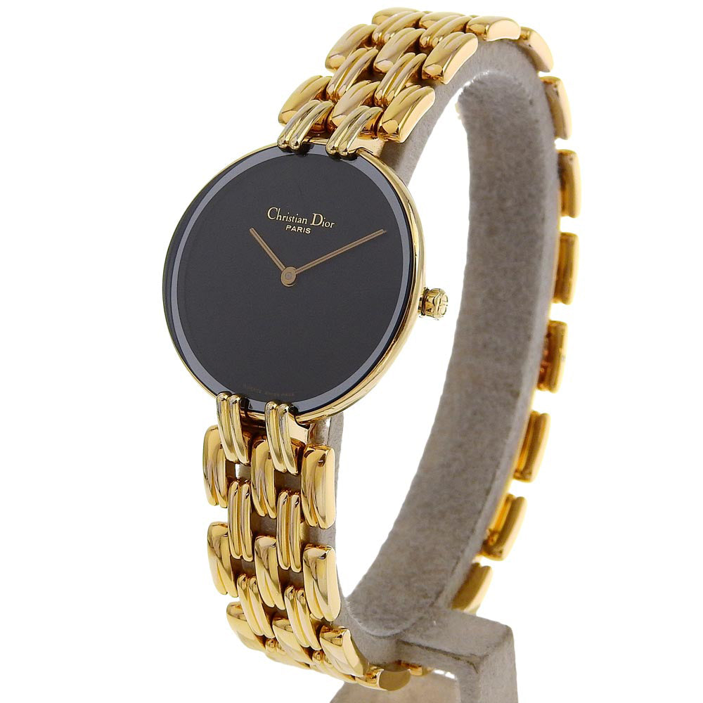 Christian Dior Watches Quartz 46154-3 Plated Gold black Bakira black dial Women Used Authentic