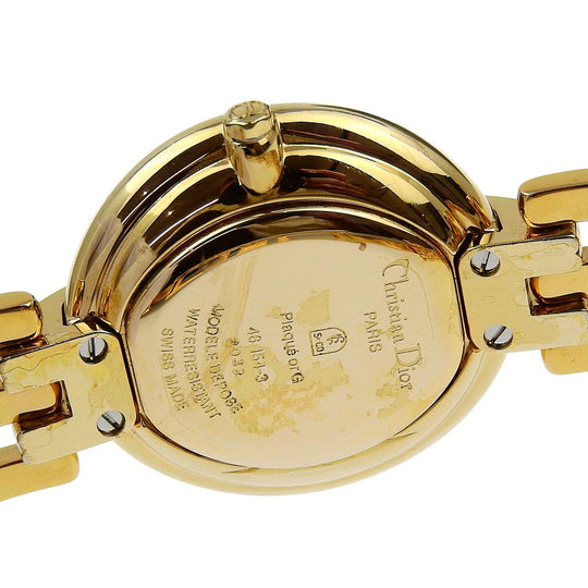 Christian Dior Watches Quartz 46154-3 Plated Gold black Bakira black dial Women Used Authentic