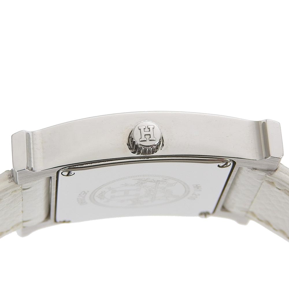HERMES Watches Quartz HH1.210 Stainless Steel , Leather white H watch White dial Women Used Authentic
