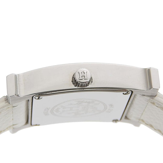 HERMES Watches Quartz HH1.210 Stainless Steel , Leather white H watch White dial Women Used Authentic