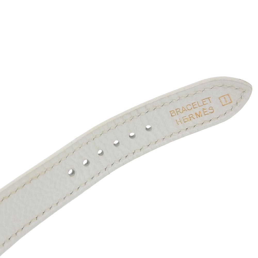 HERMES Watches Quartz HH1.210 Stainless Steel , Leather white H watch White dial Women Used Authentic