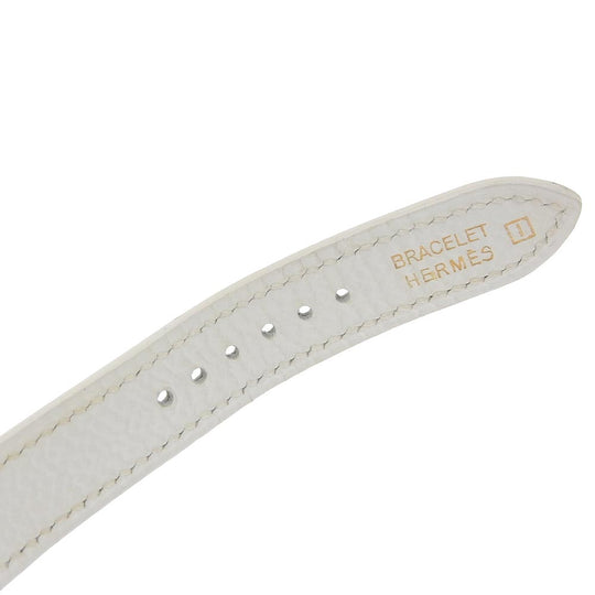 HERMES Watches Quartz HH1.210 Stainless Steel , Leather white H watch White dial Women Used Authentic
