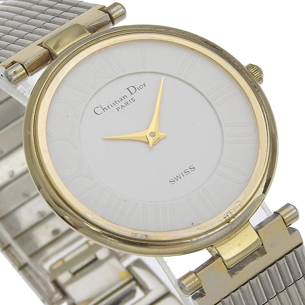 Christian Dior Watches Quartz 4715032 Stainless Steel , Plated Gold white White dial mens Used Authentic