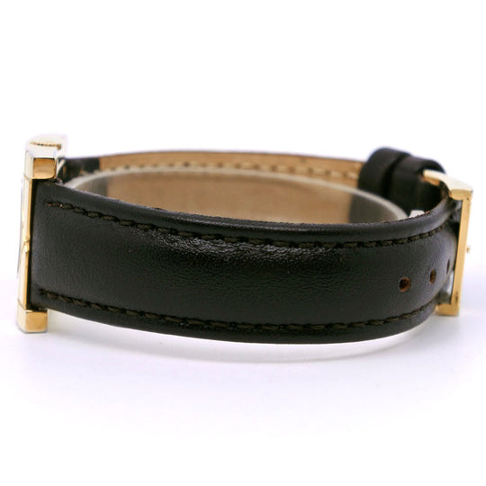 Dior Watches Quartz D82-150 Plated Gold, embossed leather black Cannage Square black dial Women Used Authentic