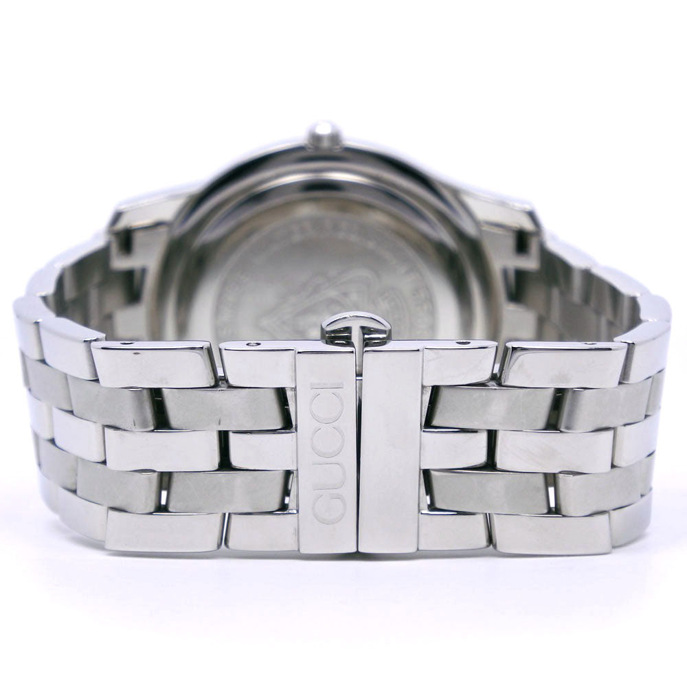 GUCCI Watches Quartz 5500M Stainless Steel Silver black dial mens Used Authentic