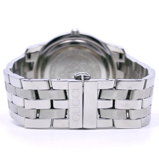 GUCCI Watches Quartz 5500M Stainless Steel Silver black dial mens Used Authentic