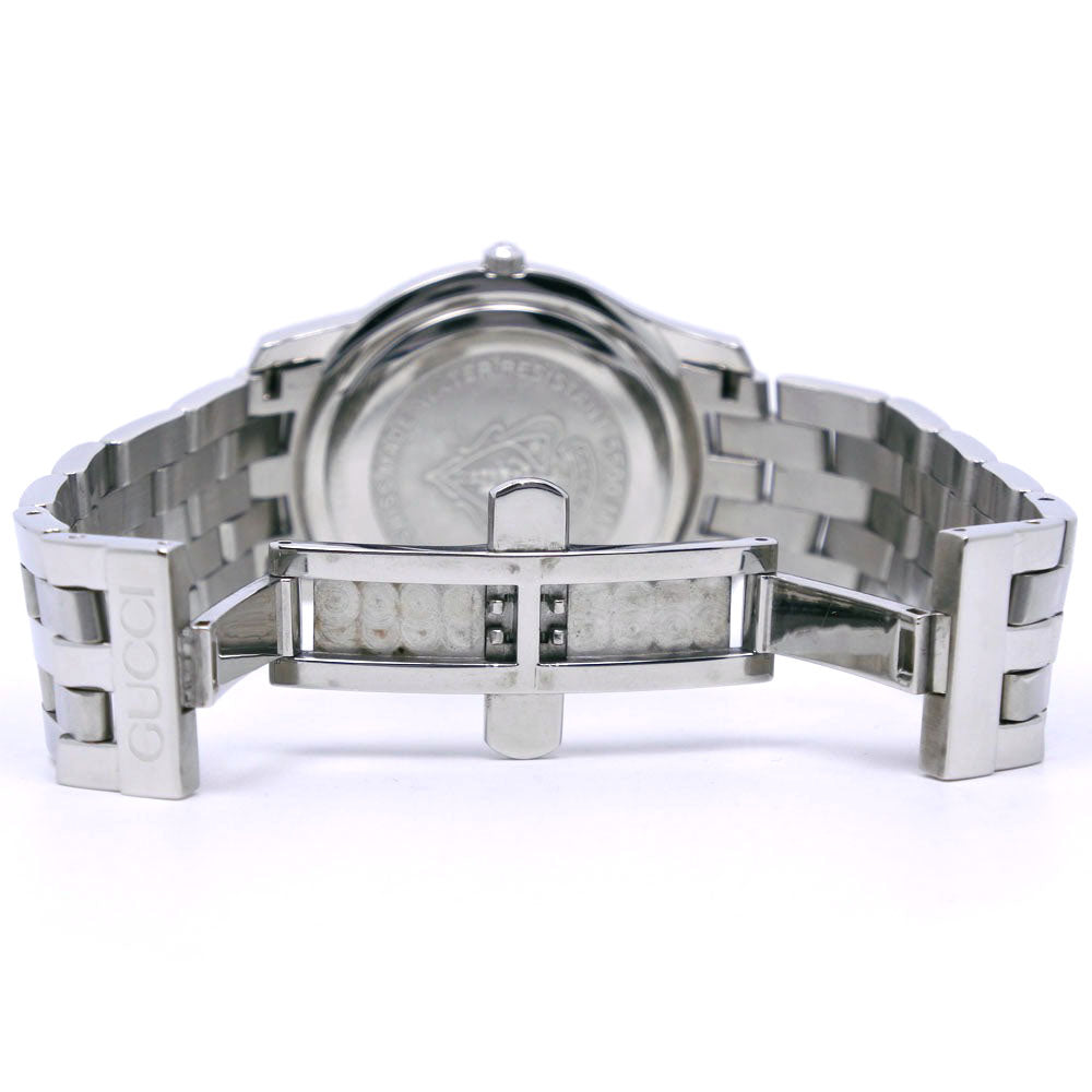 GUCCI Watches Quartz 5500M Stainless Steel Silver black dial mens Used Authentic