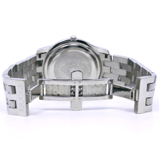 GUCCI Watches Quartz 5500M Stainless Steel Silver black dial mens Used Authentic