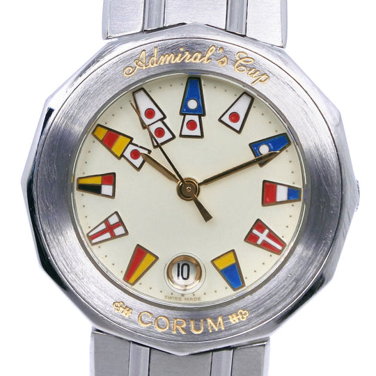 CORUM Watches Quartz 39.610.20V50B Stainless Steel Silver Admirals cup Ivory dial mens Used Authentic