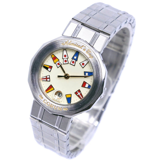 CORUM Watches Quartz 39.610.20V50B Stainless Steel Silver Admirals cup Ivory dial mens Used Authentic