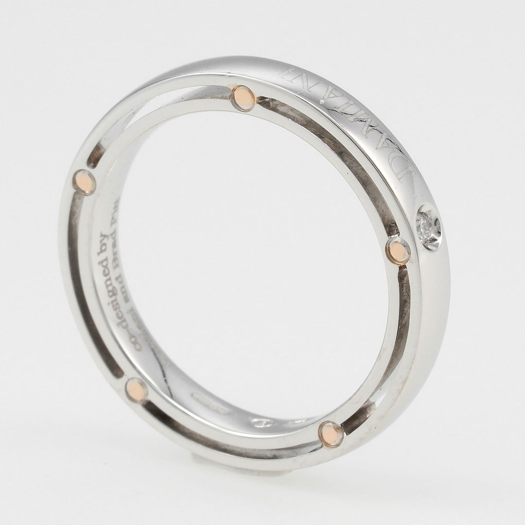 Damiani Ring K18 Gold, Diamond, WG PG Silver D side Women Used Authentic