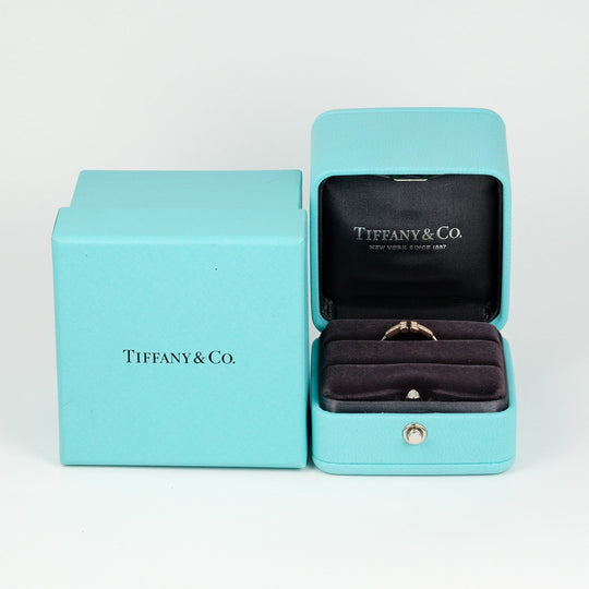 TIFFANY&Co. Ring K18 pink gold, diamond gold T wire Women Used Authentic