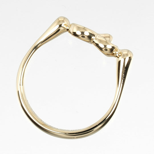 TIFFANY&Co. Ring K18 Yellow Gold, 3P Diamond gold Open heart Women Used Authentic