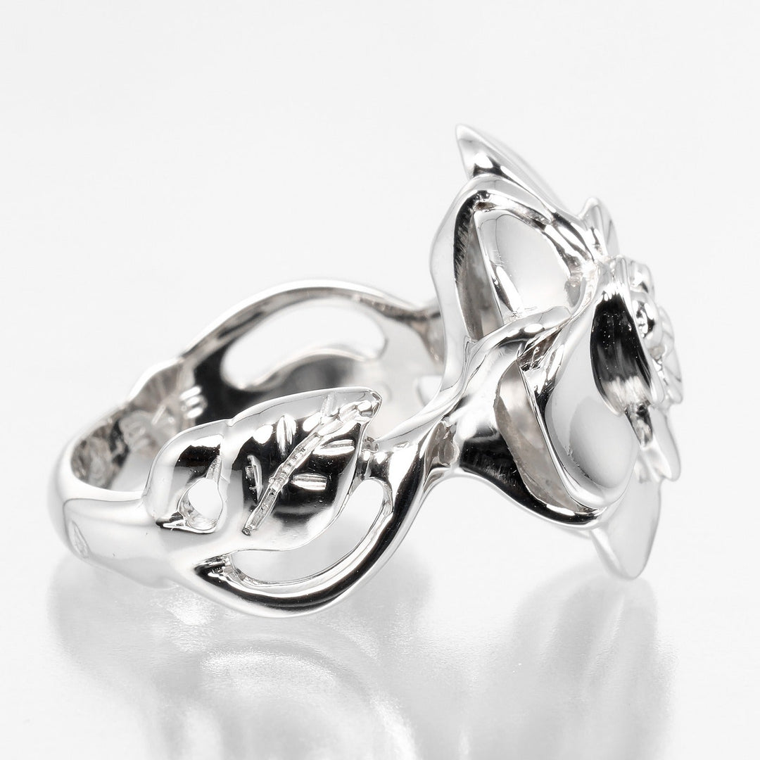 CHANEL Ring K18 white gold White gold Camelia Women Used Authentic