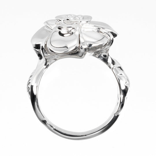 CHANEL Ring K18 white gold White gold Camelia Women Used Authentic