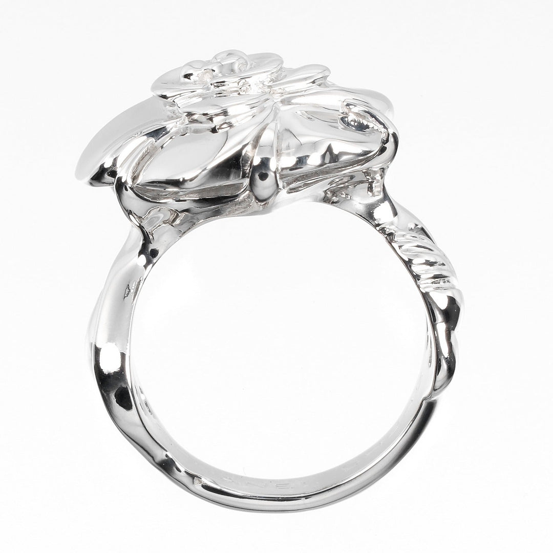 CHANEL Ring K18 white gold White gold Camelia Women Used Authentic
