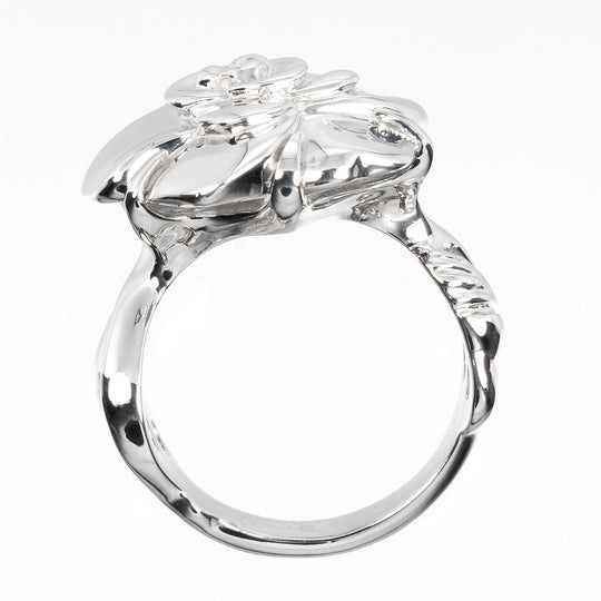 CHANEL Ring K18 white gold White gold Camelia Women Used Authentic