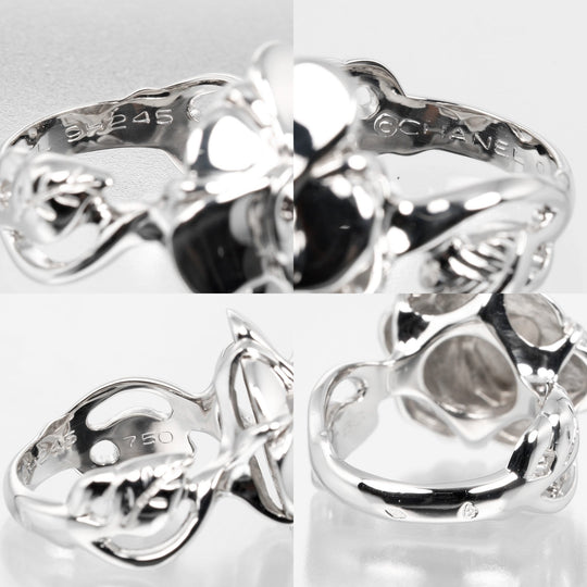 CHANEL Ring K18 white gold White gold Camelia Women Used Authentic