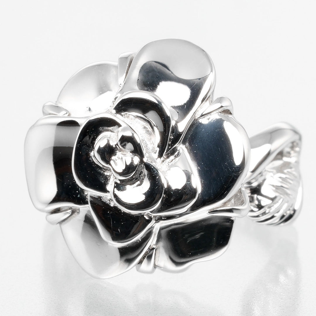 CHANEL Ring K18 white gold White gold Camelia Women Used Authentic