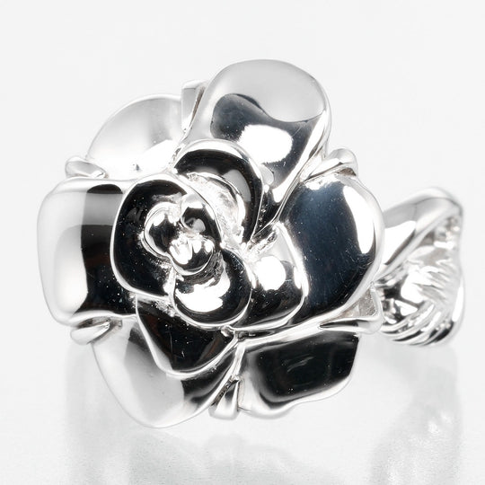 CHANEL Ring K18 white gold White gold Camelia Women Used Authentic