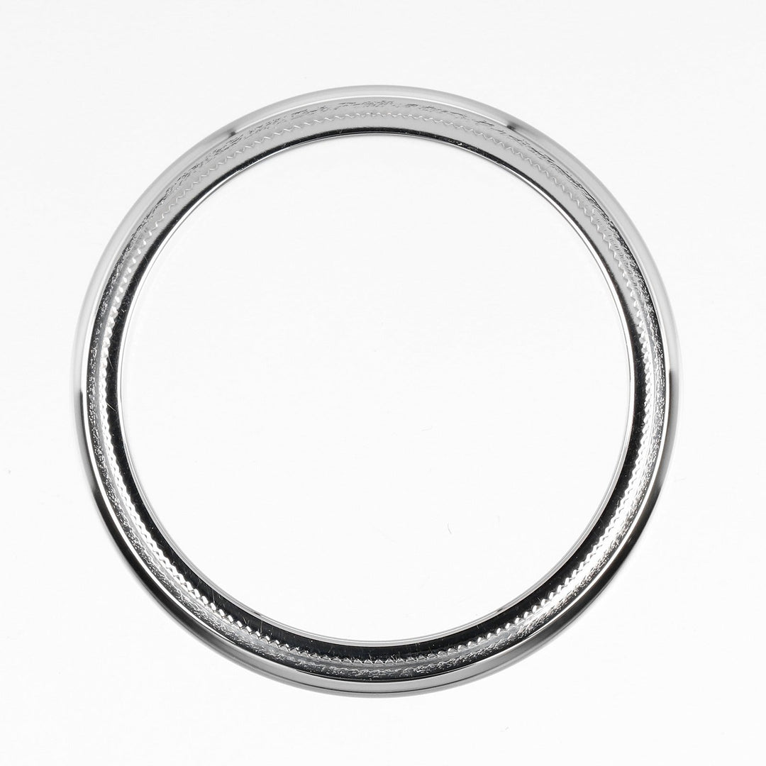 TIFFANY&Co. Ring Pt950Platinum Silver 0.2" model Gathered Milgrain mens Used Authentic