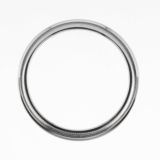 TIFFANY&Co. Ring Pt950Platinum Silver 0.2" model Gathered Milgrain mens Used Authentic